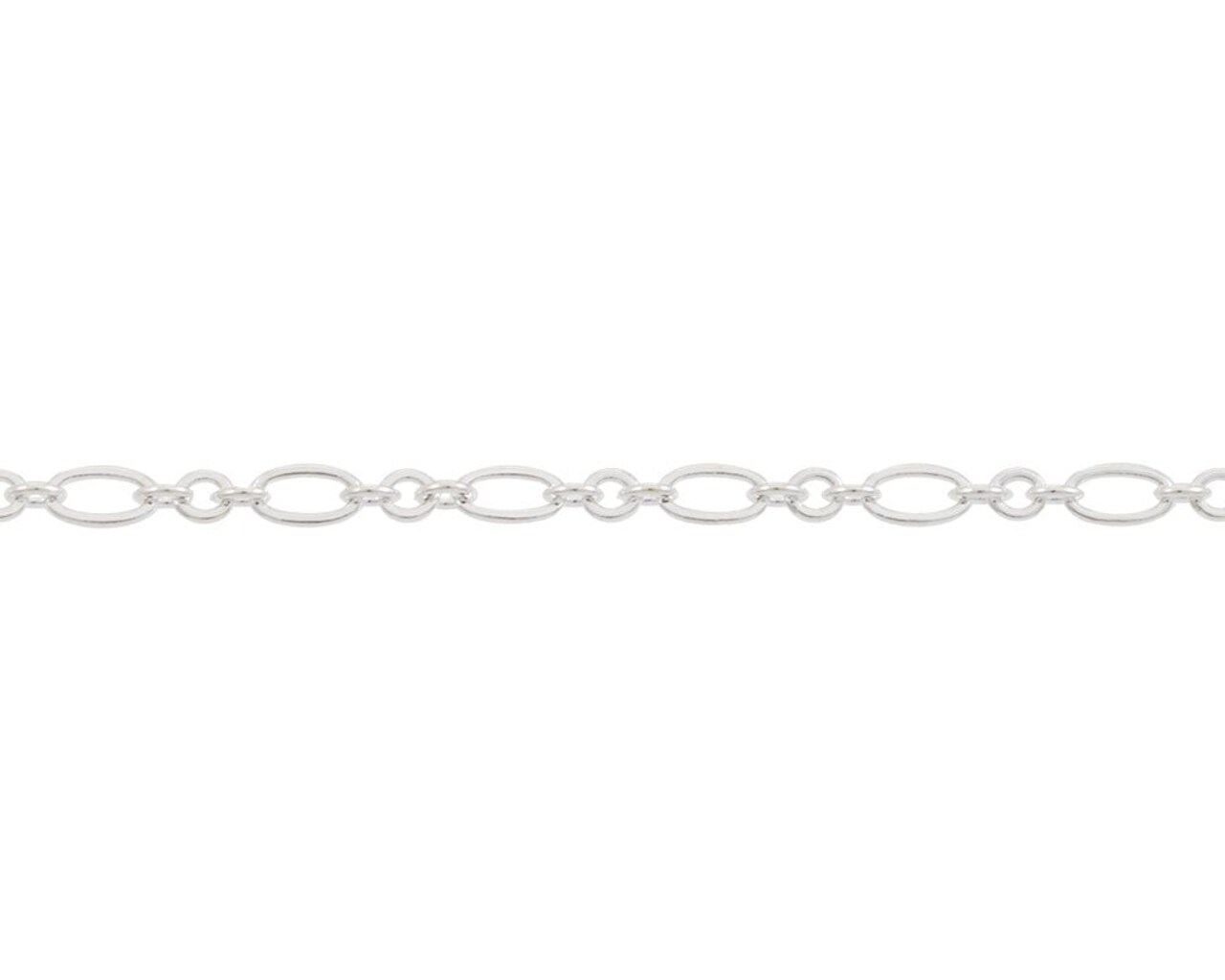 JewelrySupply 2.5mm Silver Plated Figaro Link Chain (Priced per Foot)